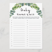 Greenery Baby shower Baby Names Game (Voorkant)