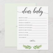 Greenery Baby shower Baby Wishes Card (Voorkant / Achterkant)
