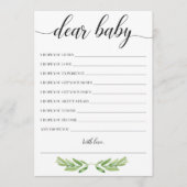 Greenery Baby shower Baby Wishes Card (Voorkant)