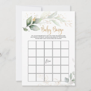 Greenery Baby shower Bingo/Traits de Uitnodiging v