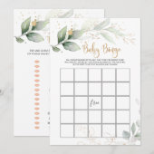 Greenery Baby shower Bingo/Traits de Uitnodiging v (Voorkant / Achterkant)