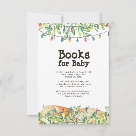 Greenery Baby shower Book Request Enclosure Card Kaart (Voorkant)