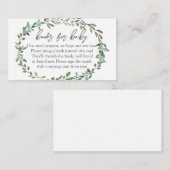Greenery Baby shower Books for Baby, Book in Lieu Informatiekaartje (Voorkant / Achterkant)