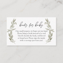 Greenery Baby shower Books for Baby, Book in Lieu Informatiekaartje