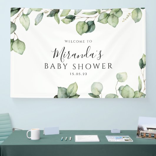 Greenery Baby shower Botanical Backdrop Banner (Beurs)