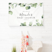 Greenery Baby shower Botanical Backdrop Banner (Insitu)