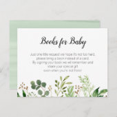 Greenery Baby shower - Breng een boek insert Uitnodiging Briefkaart (Voorkant / Achterkant)