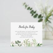 Greenery Baby shower - Breng een boek insert Uitnodiging Briefkaart (Staand voorkant)