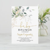 Greenery Baby shower Brunch uitnodiging (Staand voorkant)