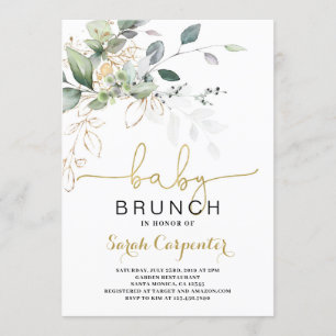 Greenery Baby shower Brunch uitnodiging