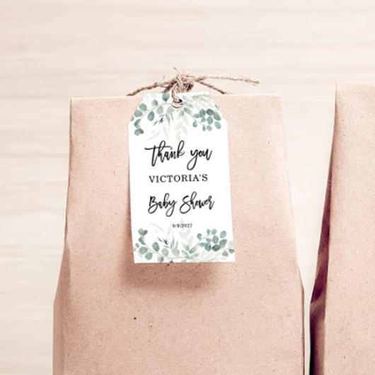 Greenery Baby shower Cadeaulabel