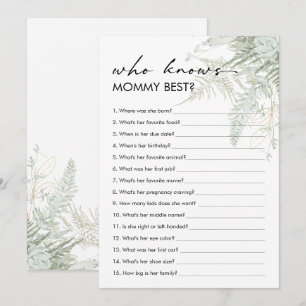 Greenery Baby shower die mama kent beste Kaart