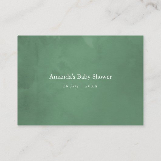 Greenery Baby shower Display Shower Informatiekaartje (Achterkant)