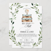 Greenery Baby shower door Mail Long Distance Boy Kaart (Voorkant / Achterkant)