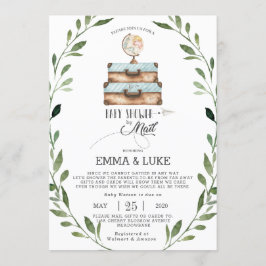 Greenery Baby shower door Mail Long Distance Boy Kaart