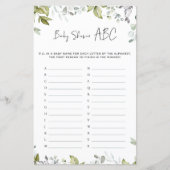 Greenery Baby shower Game - ABC (Voorkant)