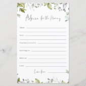Greenery Baby shower Game Advice for the Mam-To-Be (Voorkant)