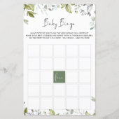 Greenery Baby shower Game - Baby BINGO (Voorkant)