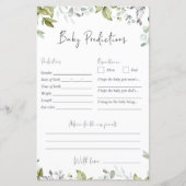 Greenery Baby shower Game - Baby voorspellingen (Voorkant)