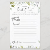 Greenery Baby shower Game Bucket List (Voorkant)