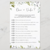 Greenery Baby shower Game over of onder? (Voorkant)