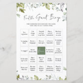 Greenery Baby shower Game vindt de gastbingo (Voorkant)