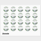 Greenery Baby shower Gray Elephant Ronde Sticker (Vel)