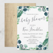 Greenery Baby shower Invitation Aankondiging (Voorkant / Achterkant)