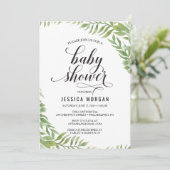 Greenery Baby shower Invitation Baby shower Kaart (Staand voorkant)