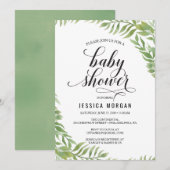 Greenery Baby shower Invitation Baby shower Kaart (Voorkant / Achterkant)