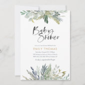 Greenery Baby shower Invitation - genderneutraal Kaart (Voorkant)