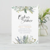Greenery Baby shower Invitation - genderneutraal Kaart (Staand voorkant)