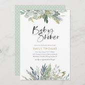 Greenery Baby shower Invitation - genderneutraal Kaart (Voorkant / Achterkant)