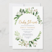Greenery Baby shower Invitation - genderneutraal Kaart (Voorkant)