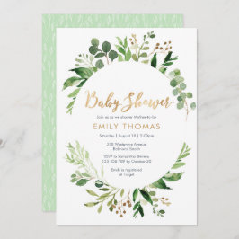 Greenery Baby shower Invitation - genderneutraal Kaart