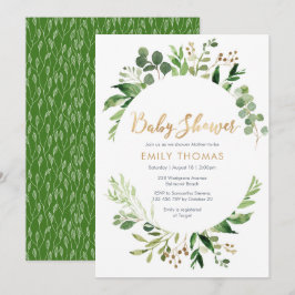 Greenery Baby shower Invitation - genderneutraal Kaart