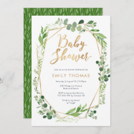 Greenery Baby shower Invitation - genderneutraal Kaart