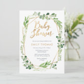Greenery Baby shower Invitation - genderneutraal Kaart (Staand voorkant)