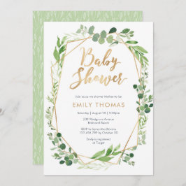 Greenery Baby shower Invitation - genderneutraal Kaart