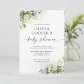 Greenery Baby shower Invitation Kaart (Staand voorkant)