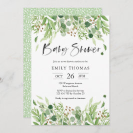 Greenery Baby shower Invitation Kaart