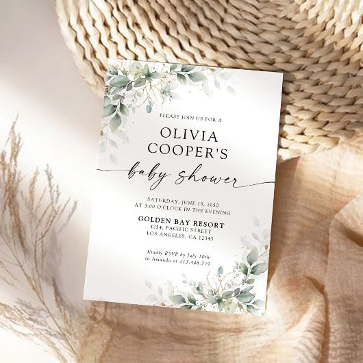Greenery Baby shower Invitation Kaart