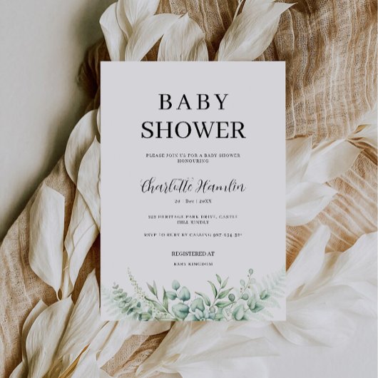 Greenery Baby shower Invitation Kaart