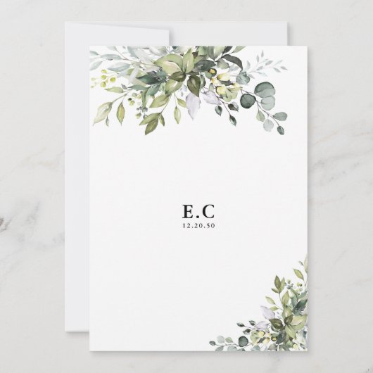 Greenery Baby shower Invitation Kaart (Achterkant)