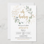 Greenery baby shower Invitation Kaart (Voorkant)