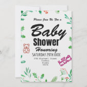 Greenery Baby Shower Invitation Personalized Card Kaart (Voorkant)