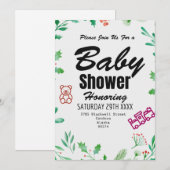 Greenery Baby Shower Invitation Personalized Card Kaart (Voorkant / Achterkant)