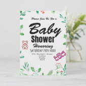 Greenery Baby Shower Invitation Personalized Card Kaart (Staand voorkant)