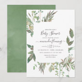 Greenery Baby shower Kaart (Voorkant / Achterkant)