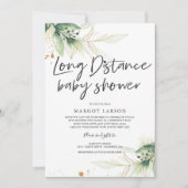 Greenery Baby shower Long Distance Baby shower Kaart (Voorkant)